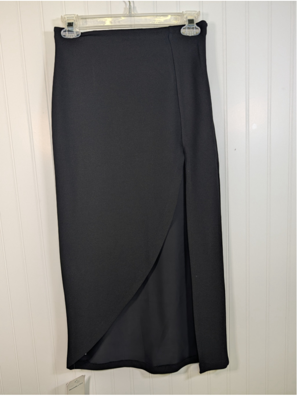 Abercrombie & Fitch Crepe Draped Midi Skirt Black Tulip Wrap Slit NWT XSP